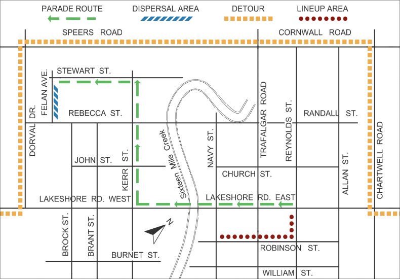 Santa Claus Parade Route Map