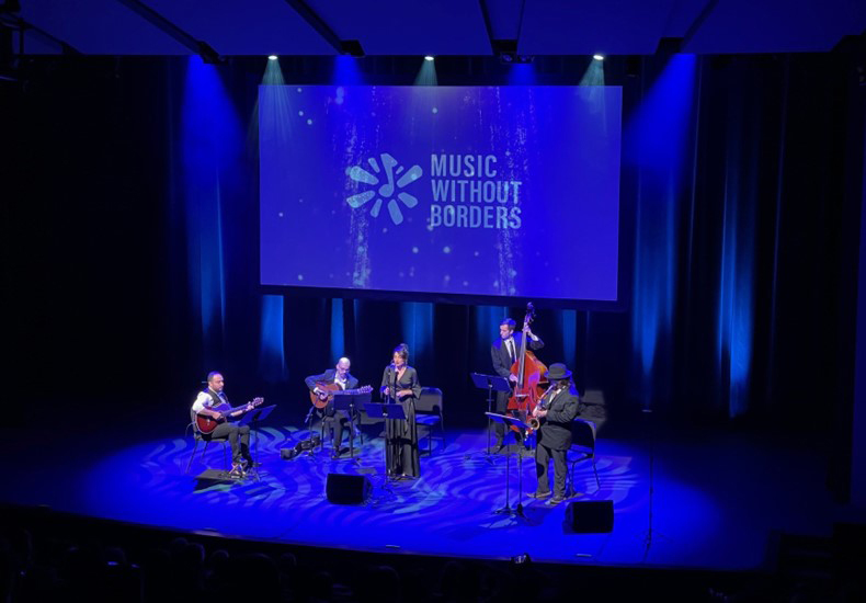 Musicians onstage for Music Without Borders performance at Oakville Centre for the Performing Arts for Culture Days 2024.