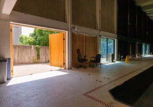 Centennial Pool - Swing doors and windows in pool area. Photo credit: Adam Pulicicchio Photography