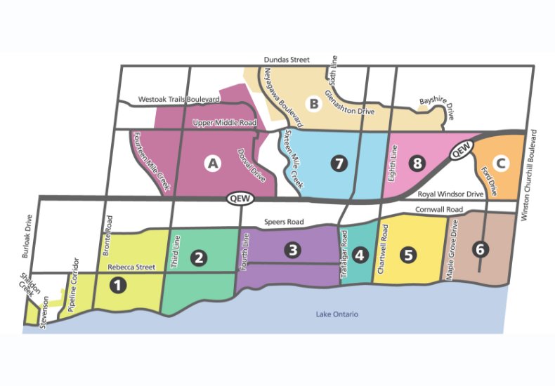 Collection zones in Oakville