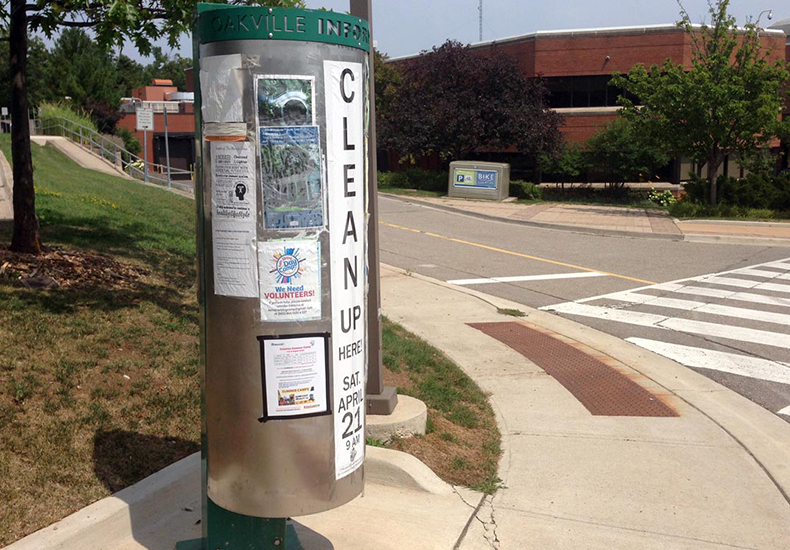 Example of a permanent community bulletin board.