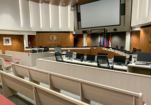 Council Chamber, view from the side of the room